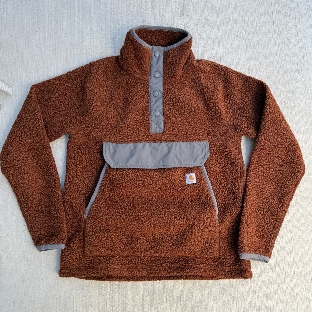 Carhartt Fleece Quarter Snap Relaxed Fit Heavyweight Womens Packable Jacket XS